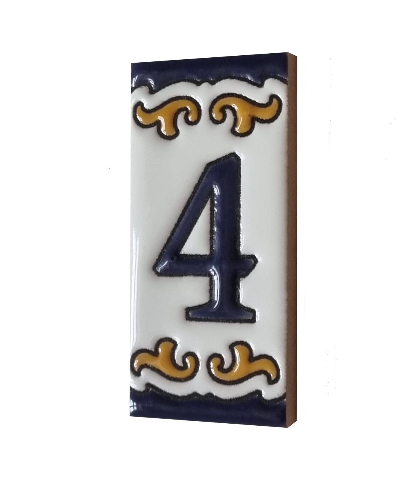Hand-painted Ceramic Mini House Number Tiles | 2.95 x 1.46 x 0.2 inches 7.5 x 3.7cm | MD-05