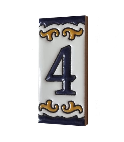 Hand-painted Ceramic Mini House Number Tiles | 2.95 x 1.46 x 0.2 inches 7.5 x 3.7cm | MD-05