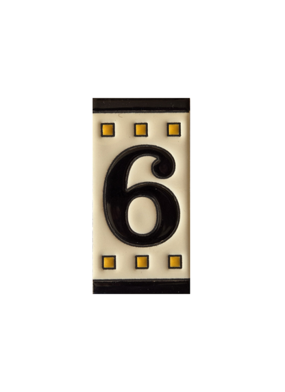 Soto Square Hand-painted Ceramic Black Number Tiles 11 x 5.5 cm