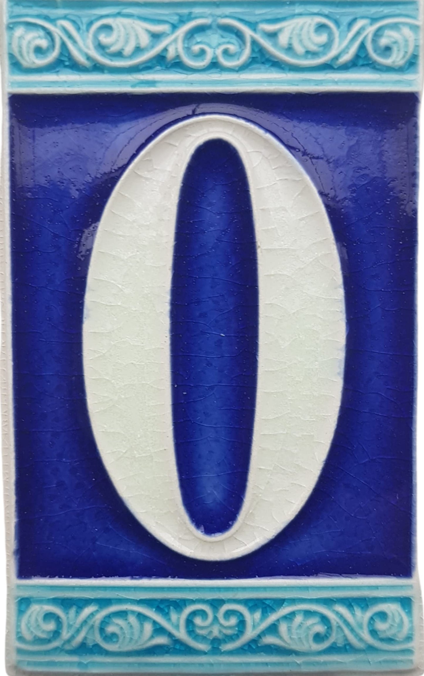 Hand-painted Italian Ceramic House Numbers Tiles | Roman Design | Tile Size: 11cm x 7cm