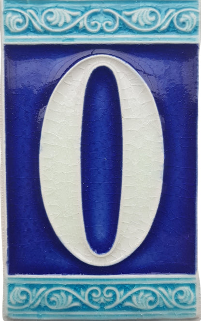Hand-painted Italian Ceramic House Numbers Tiles | Roman Design | Tile Size: 11cm x 7cm