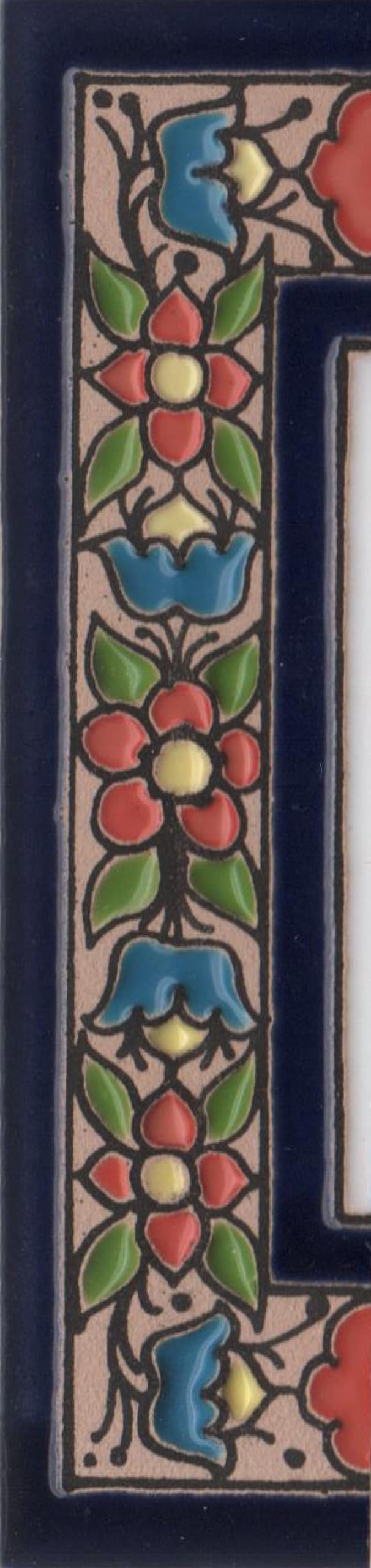 Hand-painted Ceramic Numbers & Letters Tiles Red Blue & Green Floral 11 x 5.5cm 2 to 7 Tile Frames