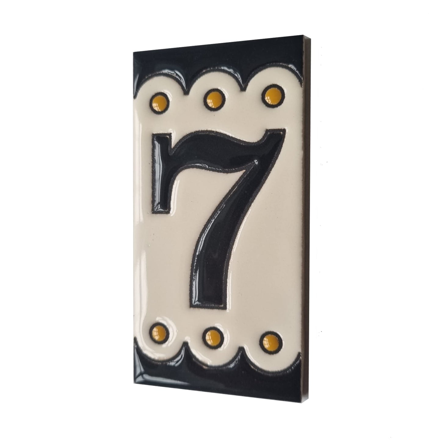 Soto M-3 Spanish Hand-painted Ceramic 11 x 5.5 cm or 2.16 x 4.33" Number Tiles