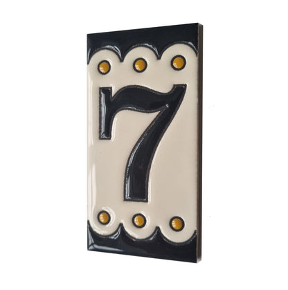 Soto M-3 Spanish Hand-painted Ceramic 11 x 5.5 cm or 2.16 x 4.33" Number Tiles