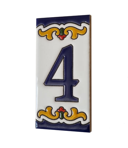 Spanish Malaga Ceramic House Number Tiles 11 x 5.5cm