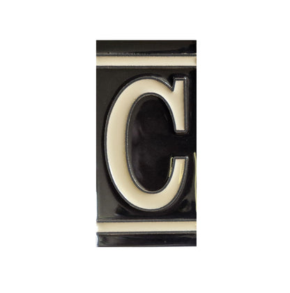 Hand-Painted French Black House Number Tiles 4.3' x 2.2' 11 x 5.5cm & Optional Metal Frames