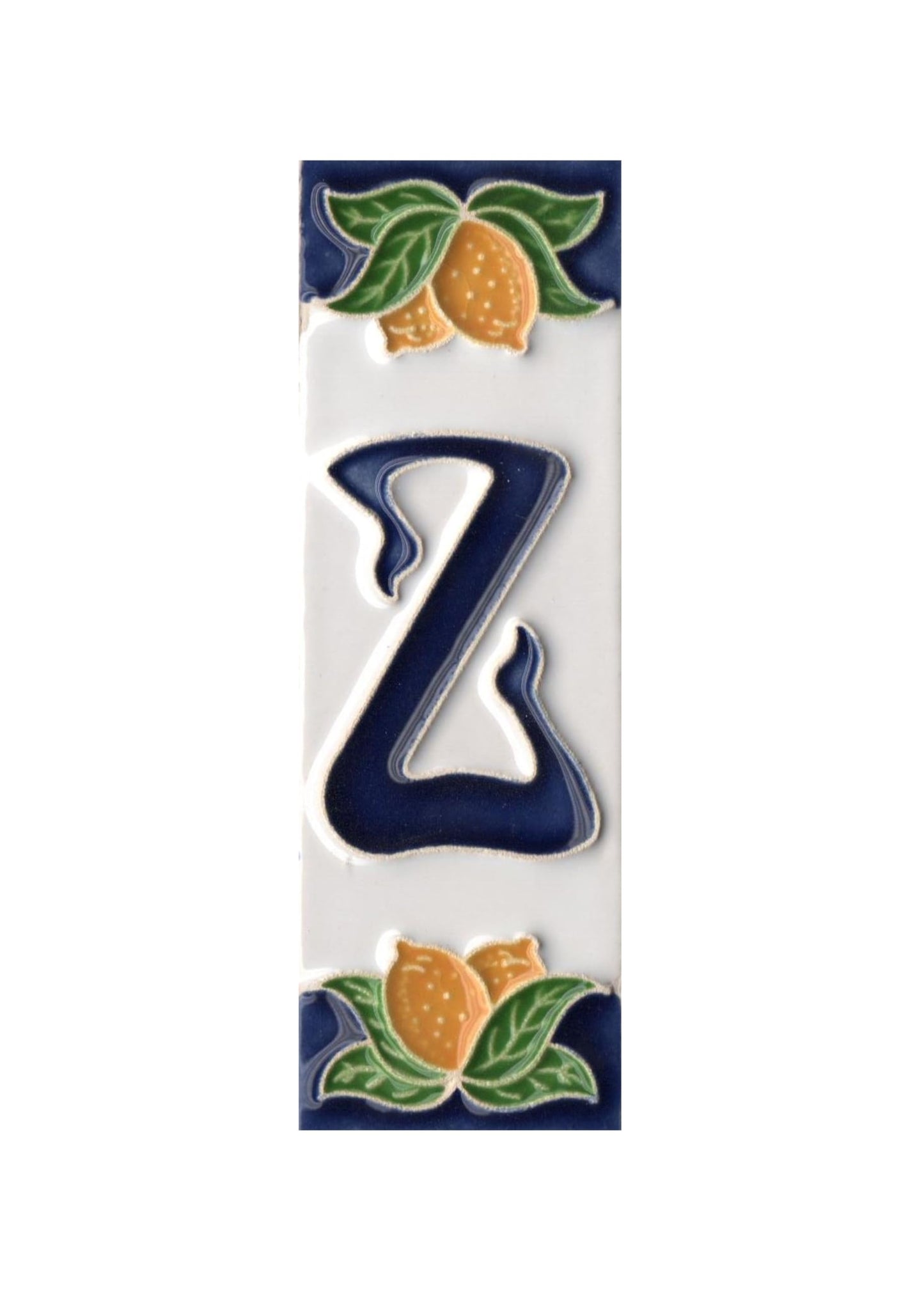 Italian Ceramic Lemon House Numbers & Letters Tiles 10 x 3.3 cm