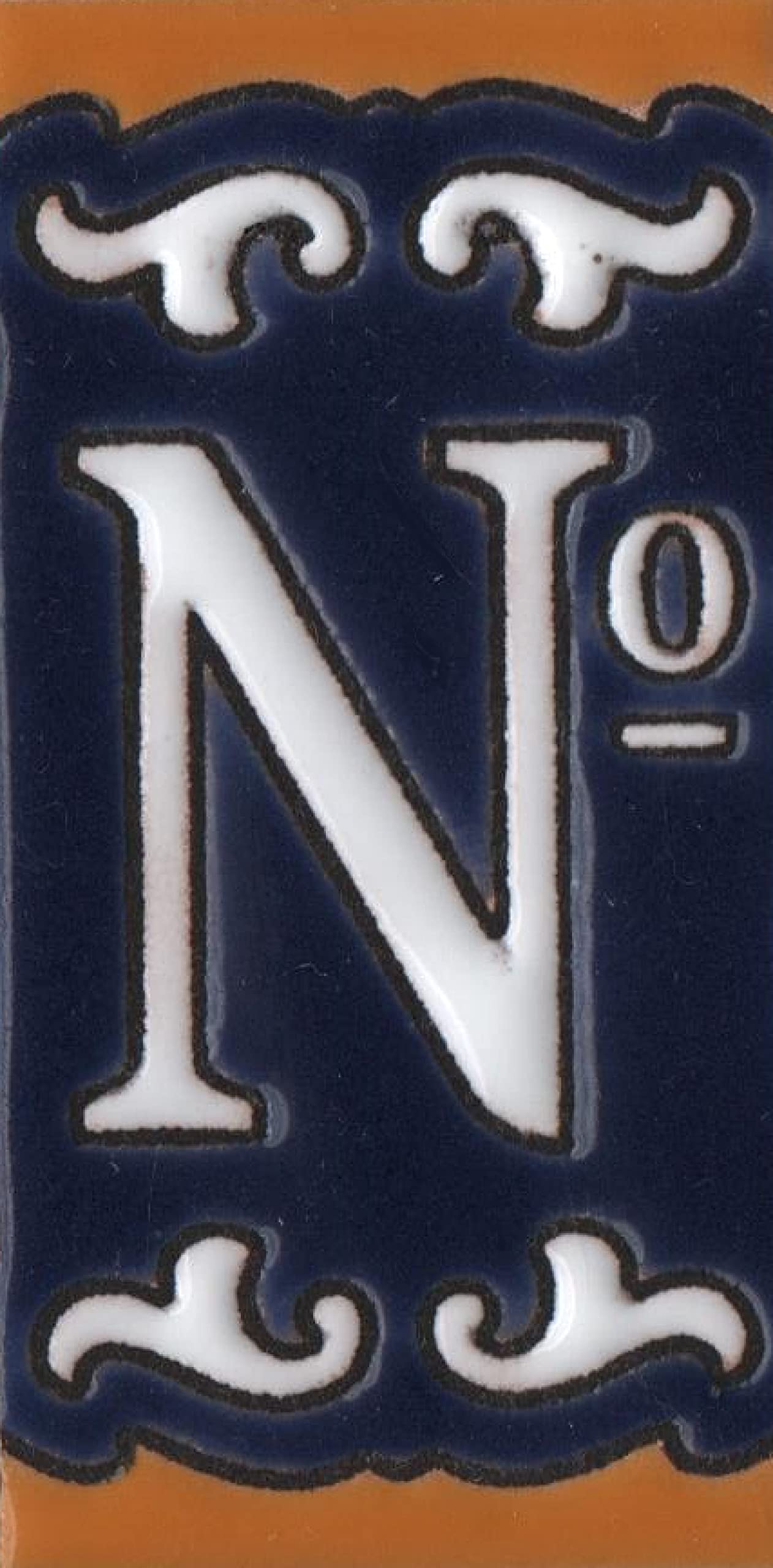Hand-painted Mini Daniela Deep Blue Ceramic Numbers Tiles 7.5 x 3.7cm | M-01