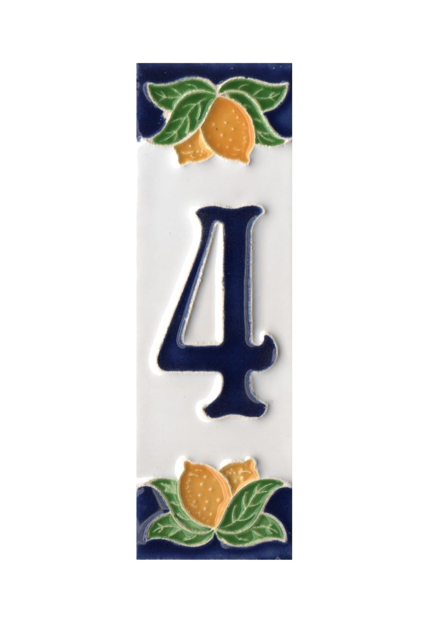 Italian Ceramic Lemon House Numbers & Letters Tiles 10 x 3.3 cm