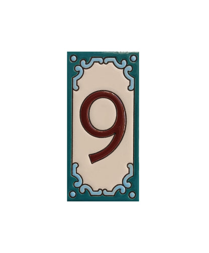 Hand-Painted Ceramic House Number Tiles 11 x 5.5 cm | Jacho M-13
