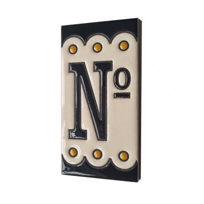 Soto M-3 Spanish Hand-painted Ceramic 11 x 5.5 cm or 2.16 x 4.33" Number Tiles