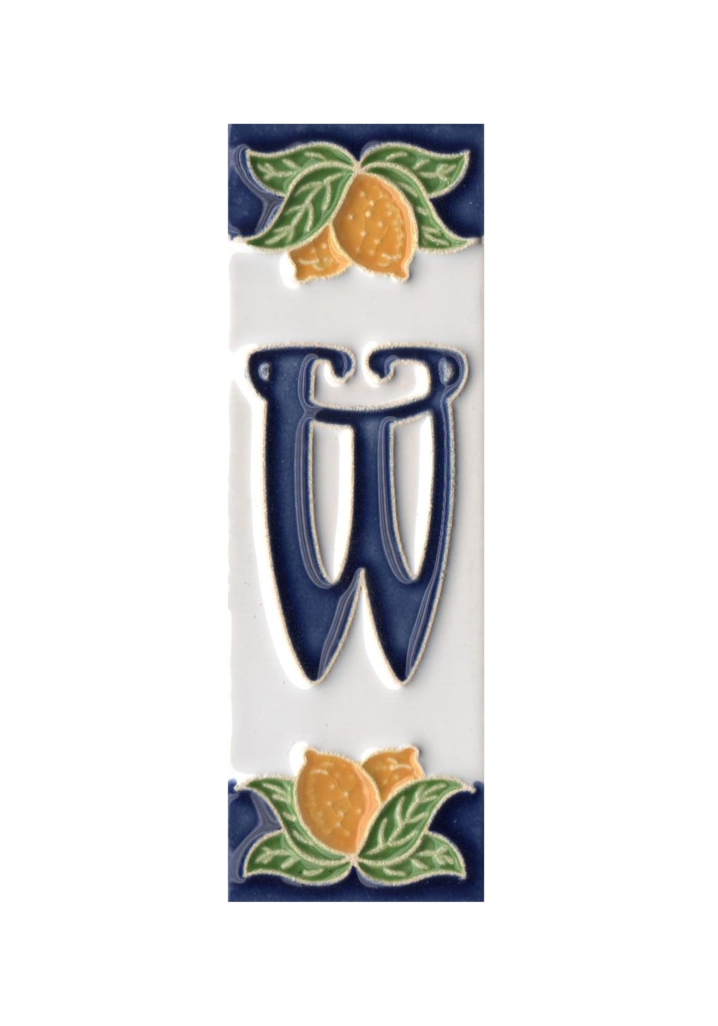Italian Ceramic Lemon House Numbers & Letters Tiles 10 x 3.3 cm