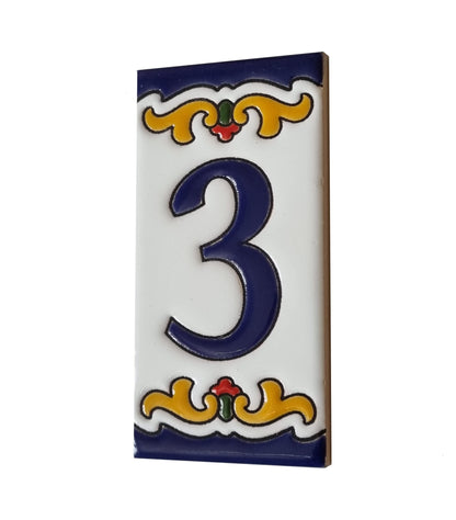 Spanish Malaga Ceramic House Number Tiles 11 x 5.5cm