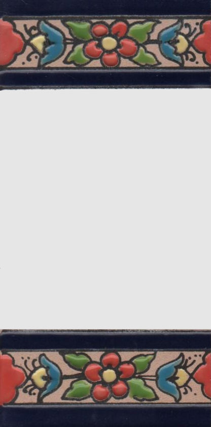 Hand-painted Ceramic Numbers & Letters Tiles Red Blue & Green Floral 11 x 5.5cm 2 to 7 Tile Frames