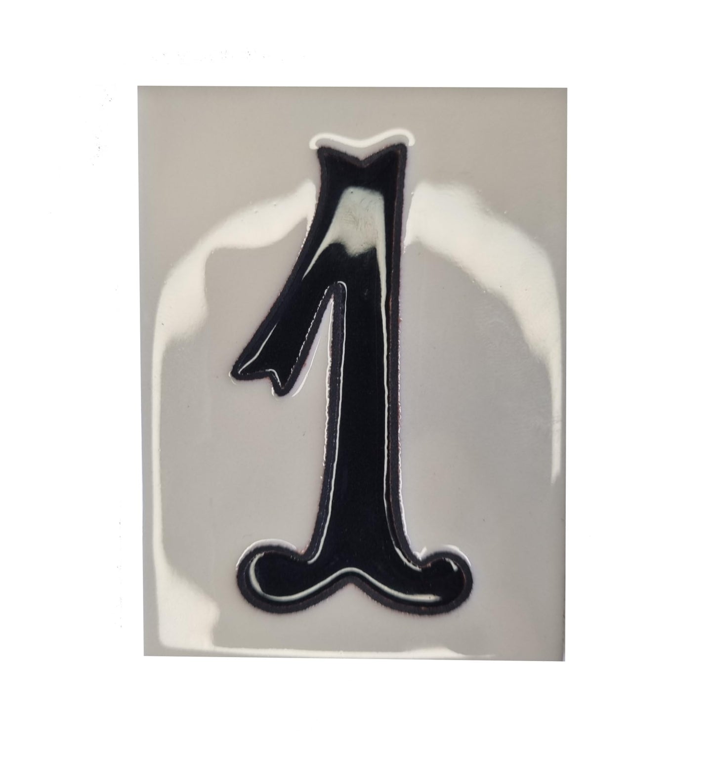 Hand-painted Costa Black & White Ceramic House Number Tiles 10 x 7.5cm