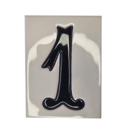 Hand-painted Costa Black & White Ceramic House Number Tiles 10 x 7.5cm