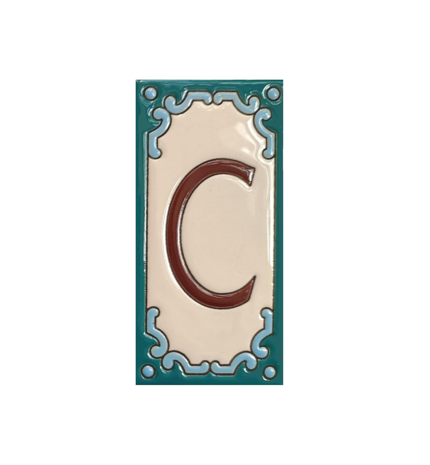 Hand-Painted Ceramic House Number Tiles 11 x 5.5 cm | Jacho M-13