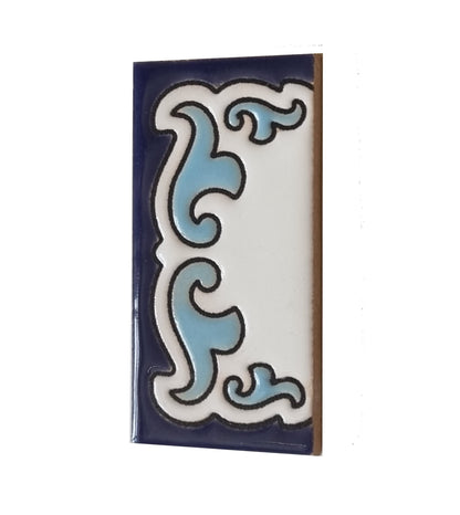 Blue & White Mini-house Ceramic Number Tiles 7.5 x 3.7cm | Optional frames | MD-04