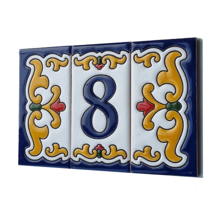 Spanish Malaga Ceramic House Number Tiles 11 x 5.5cm