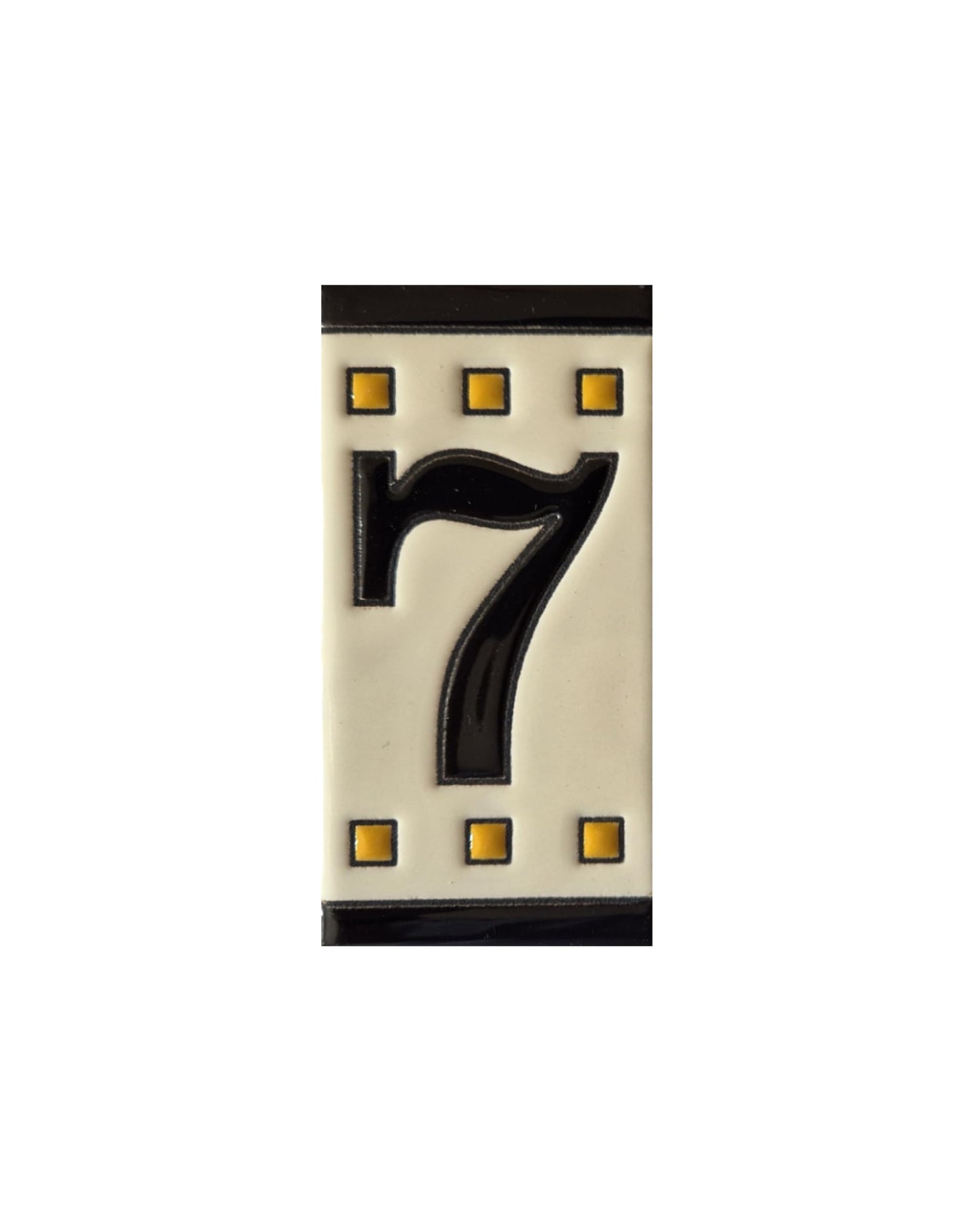 Spanish Solo Hand-painted Ceramic House Number Tiles 11 x 5.5 cm