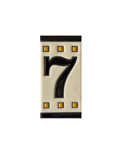 Spanish Solo Hand-painted Ceramic House Number Tiles 11 x 5.5 cm