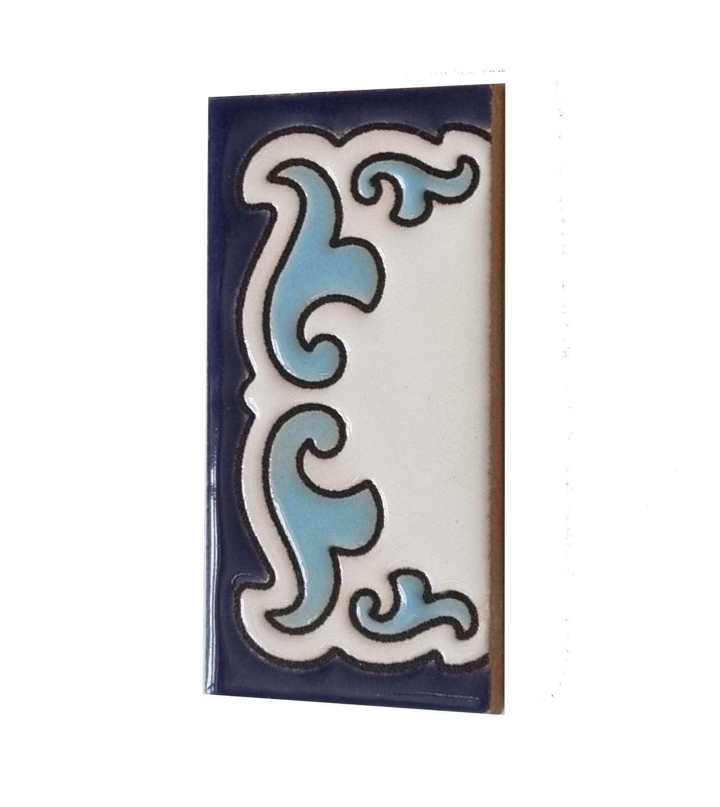 Blue & White Mini-house Ceramic Number Tiles 7.5 x 3.7cm | Optional frames | MD-04