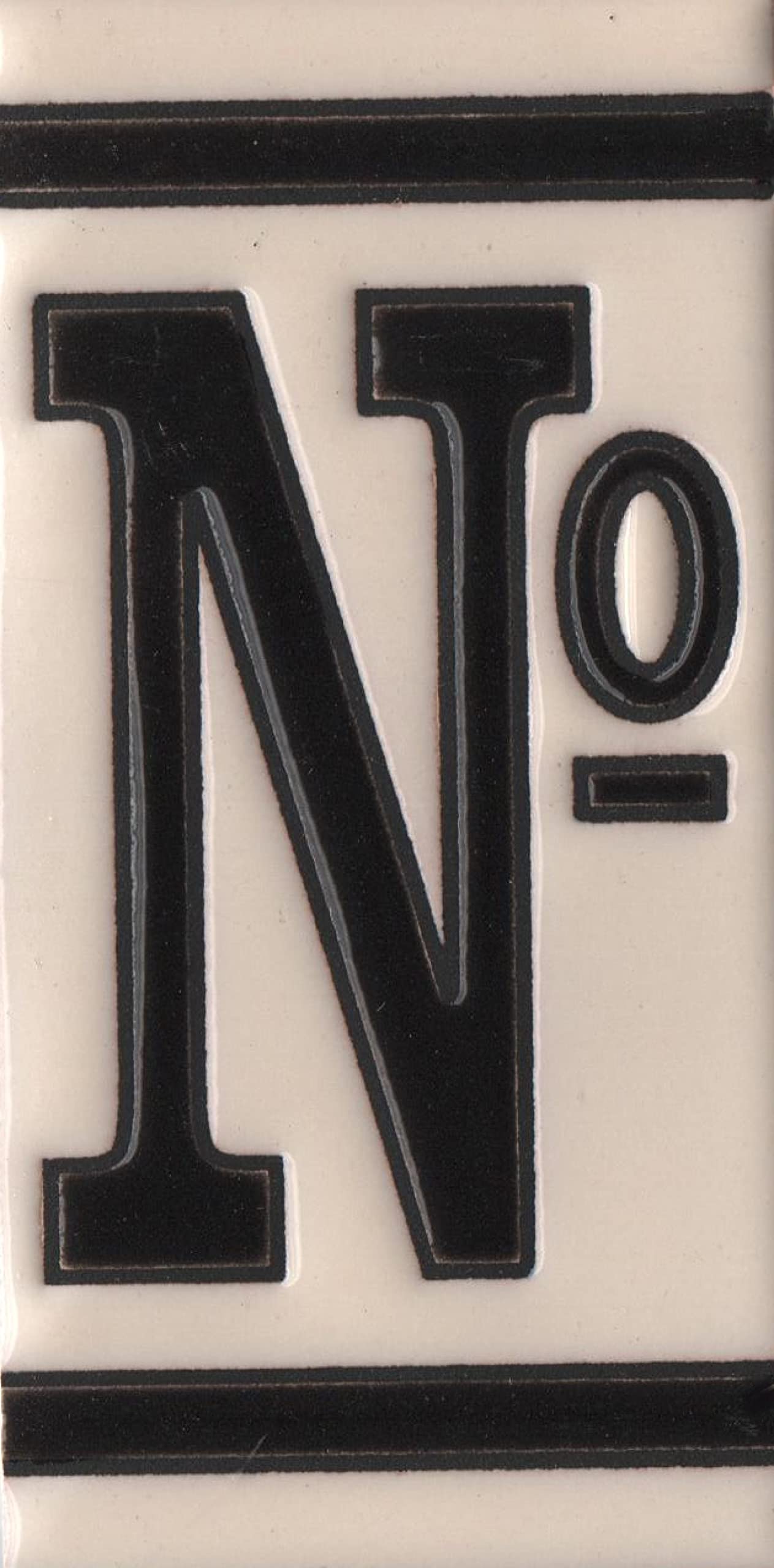 French White Classic Hand-Painted House Number Tiles 4.3' x 2.2' 11 x 5.5cm & Optional Metal Frames