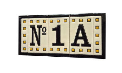 Spanish Solo Hand-painted Ceramic House Number Tiles 11 x 5.5 cm