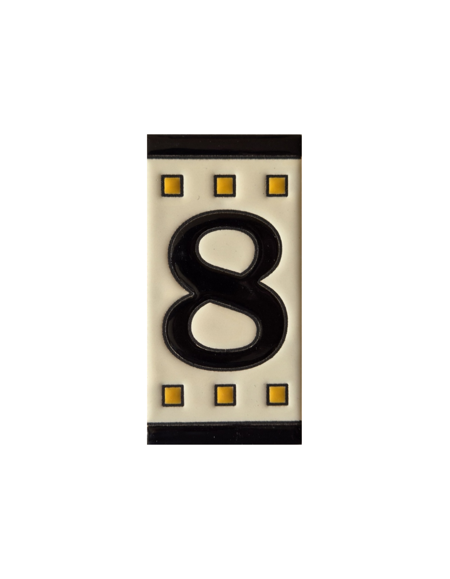 Soto Square Hand-painted Ceramic Black Number Tiles 11 x 5.5 cm