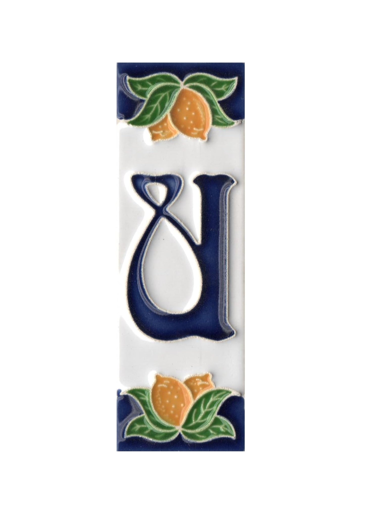 Italian Ceramic Lemon House Numbers & Letters Tiles 10 x 3.3 cm