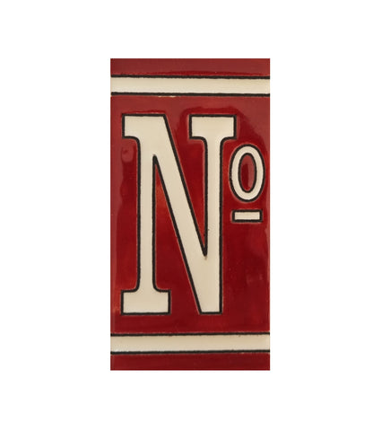 Hand-Painted French Designed Red Number Tiles 4.3' x 2.2' 11 x 5.5cm & Optional Metal Frames