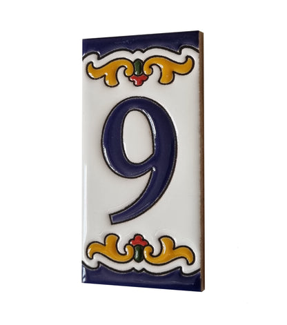 Spanish Malaga Ceramic House Number Tiles 11 x 5.5cm