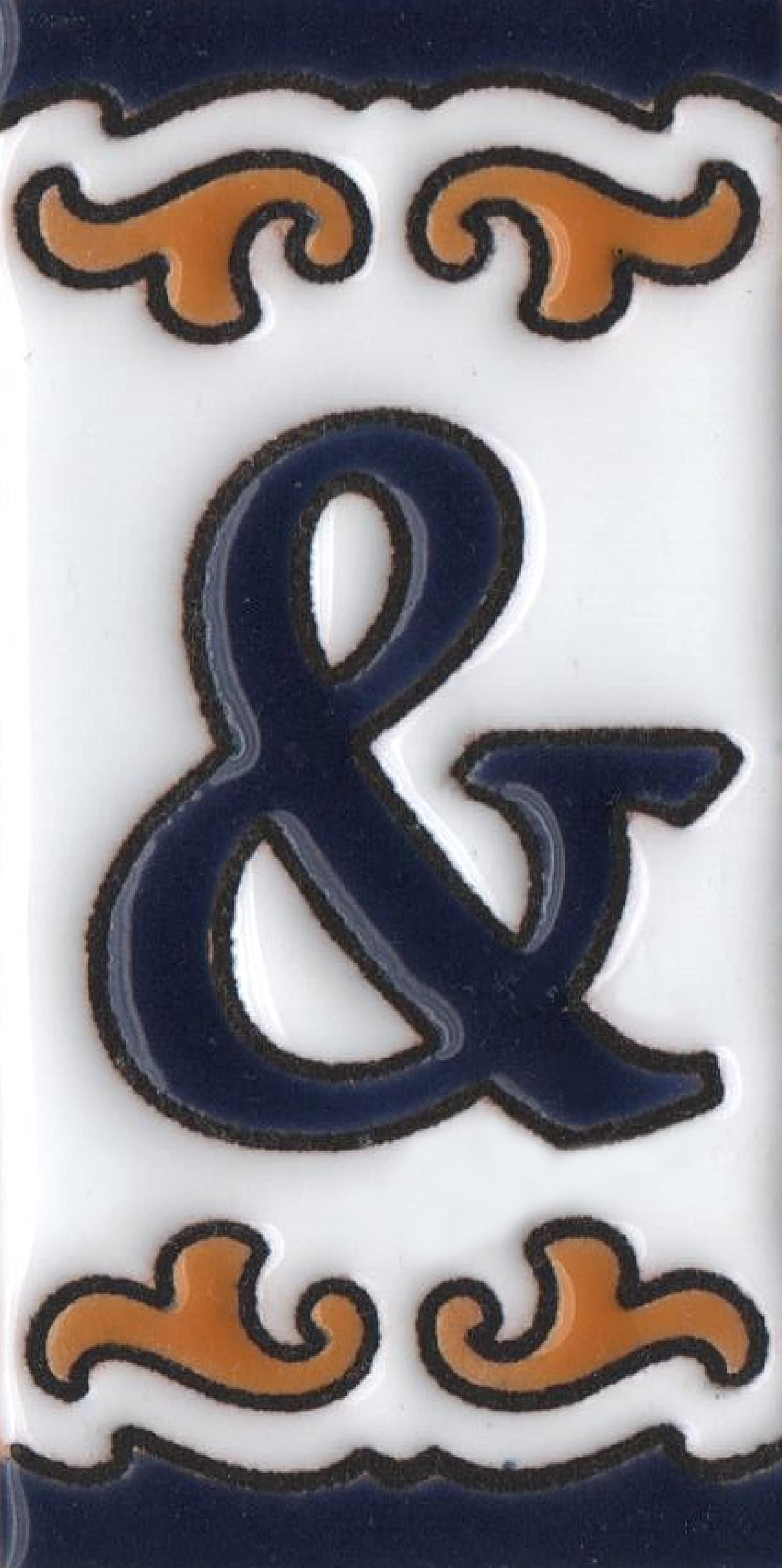 Hand-painted Ceramic Mini House Number Tiles | 2.95 x 1.46 x 0.2 inches 7.5 x 3.7cm | MD-05