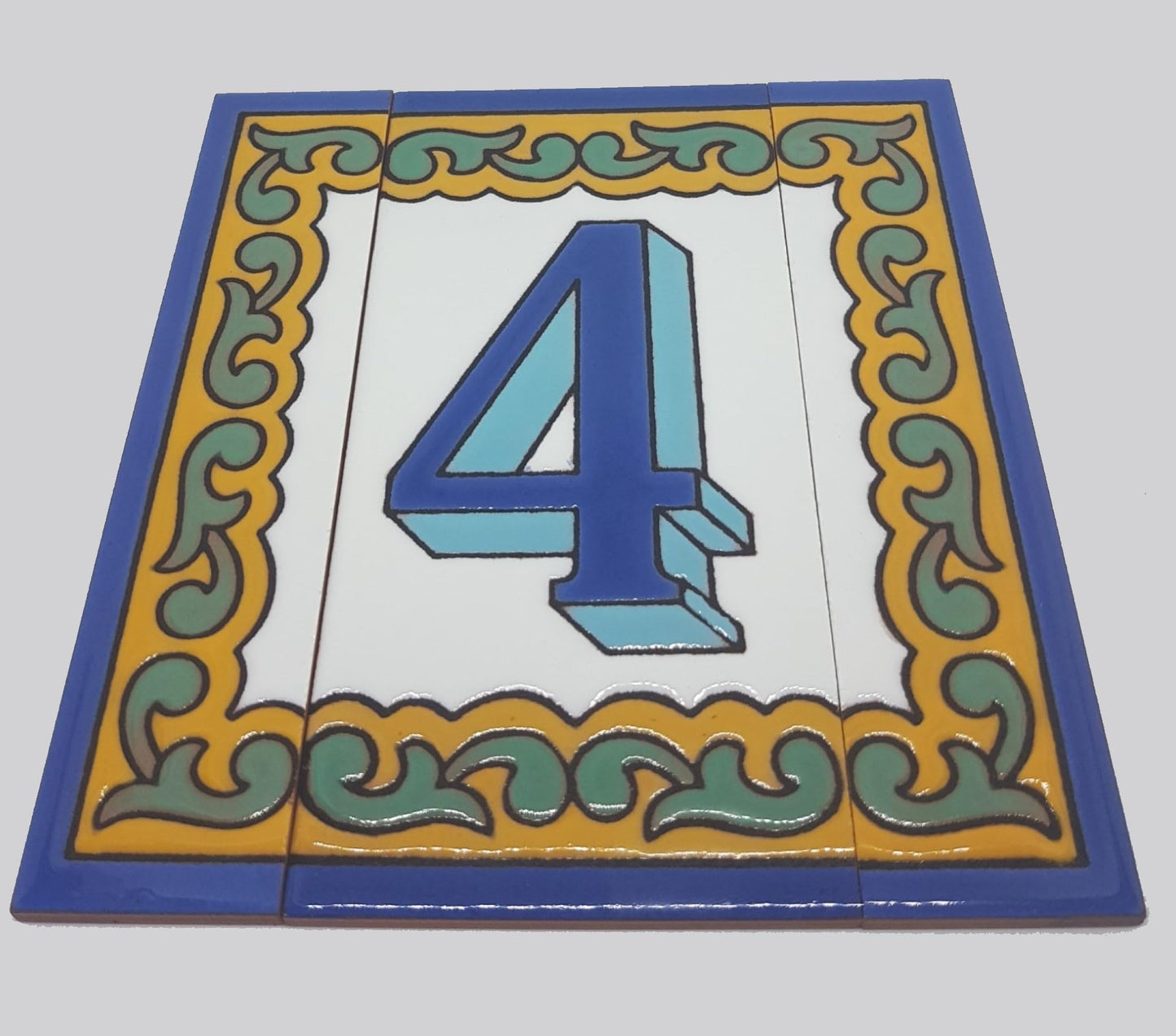 Ceramic House Numbers & Letters Tiles | Chalet Design | 15cm x 7.5cm 5.90" x 2.95"