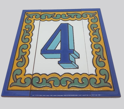 Ceramic House Numbers & Letters Tiles | Chalet Design | 15cm x 7.5cm 5.90" x 2.95"