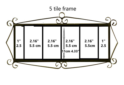 Hand-Painted Black Floral Ceramic Number Tiles 11 x 5.5cm with the option of Metal Filigree Frames