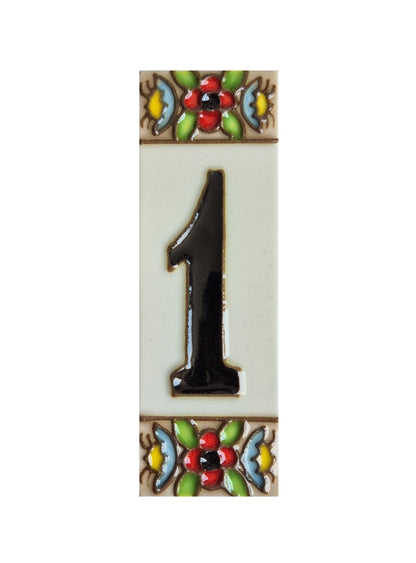 Spanish cherry number tiles with the option of wooden frames 10 x 3.3 cm