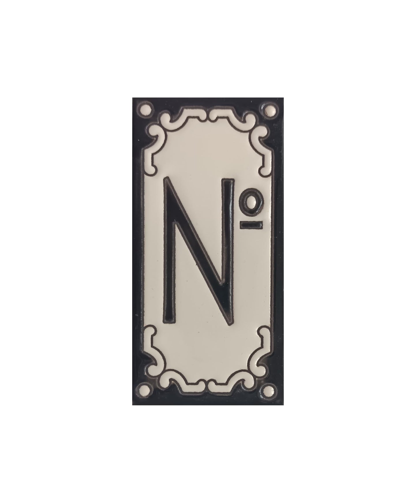 Jacho Black Hand-Painted Ceramic Number Tiles 11 x 5.5 cm