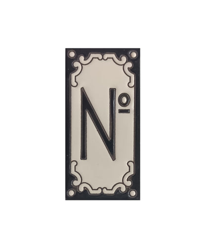 Jacho Black Hand-Painted Ceramic Number Tiles 11 x 5.5 cm