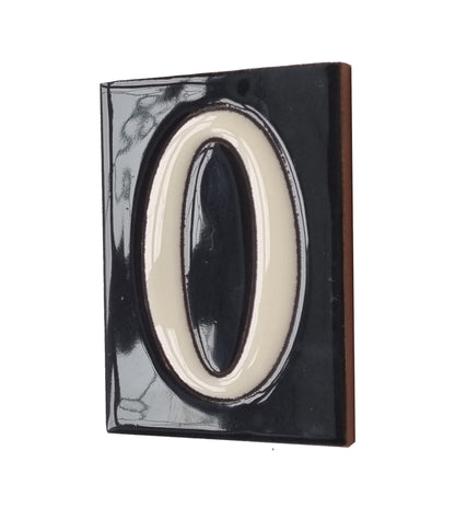 Hand-painted Costa Black Ceramic House Number Tiles 10 x 7.5cm