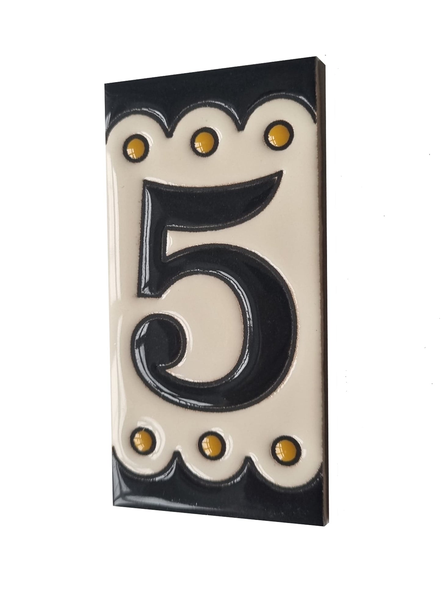 Soto M-3 Spanish Hand-painted Ceramic 11 x 5.5 cm or 2.16 x 4.33" Number Tiles