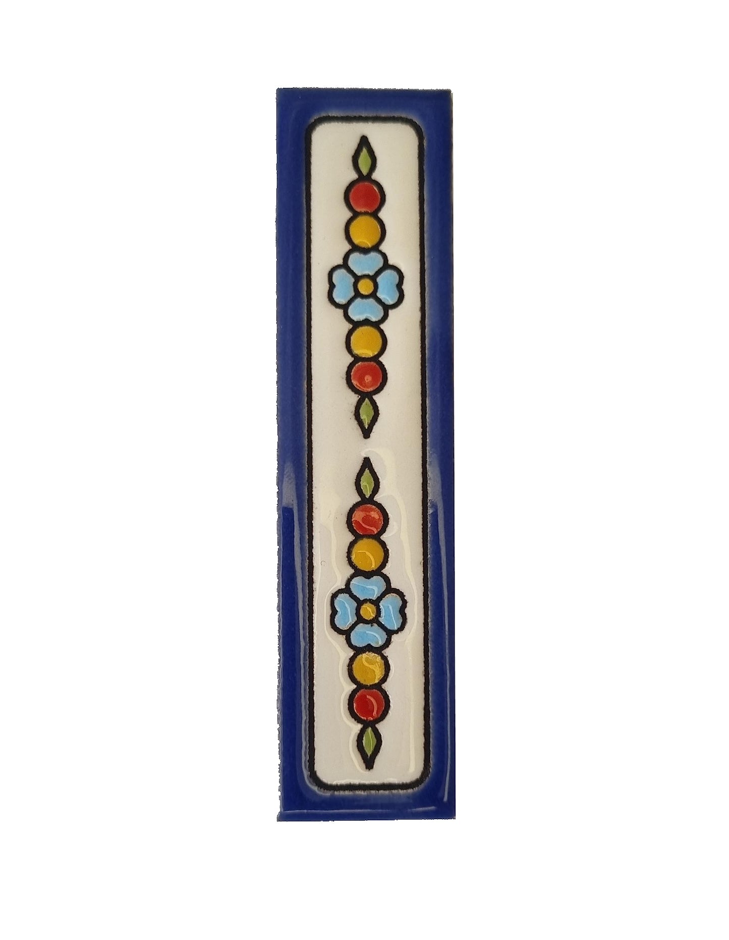 Atalaya m-7 Blue Hand-Painted Ceramic House Number Tiles 11 x 5.5cm