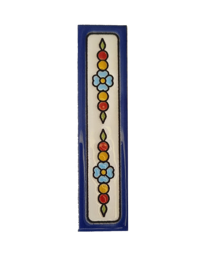 Atalaya m-7 Blue Hand-Painted Ceramic House Number Tiles 11 x 5.5cm