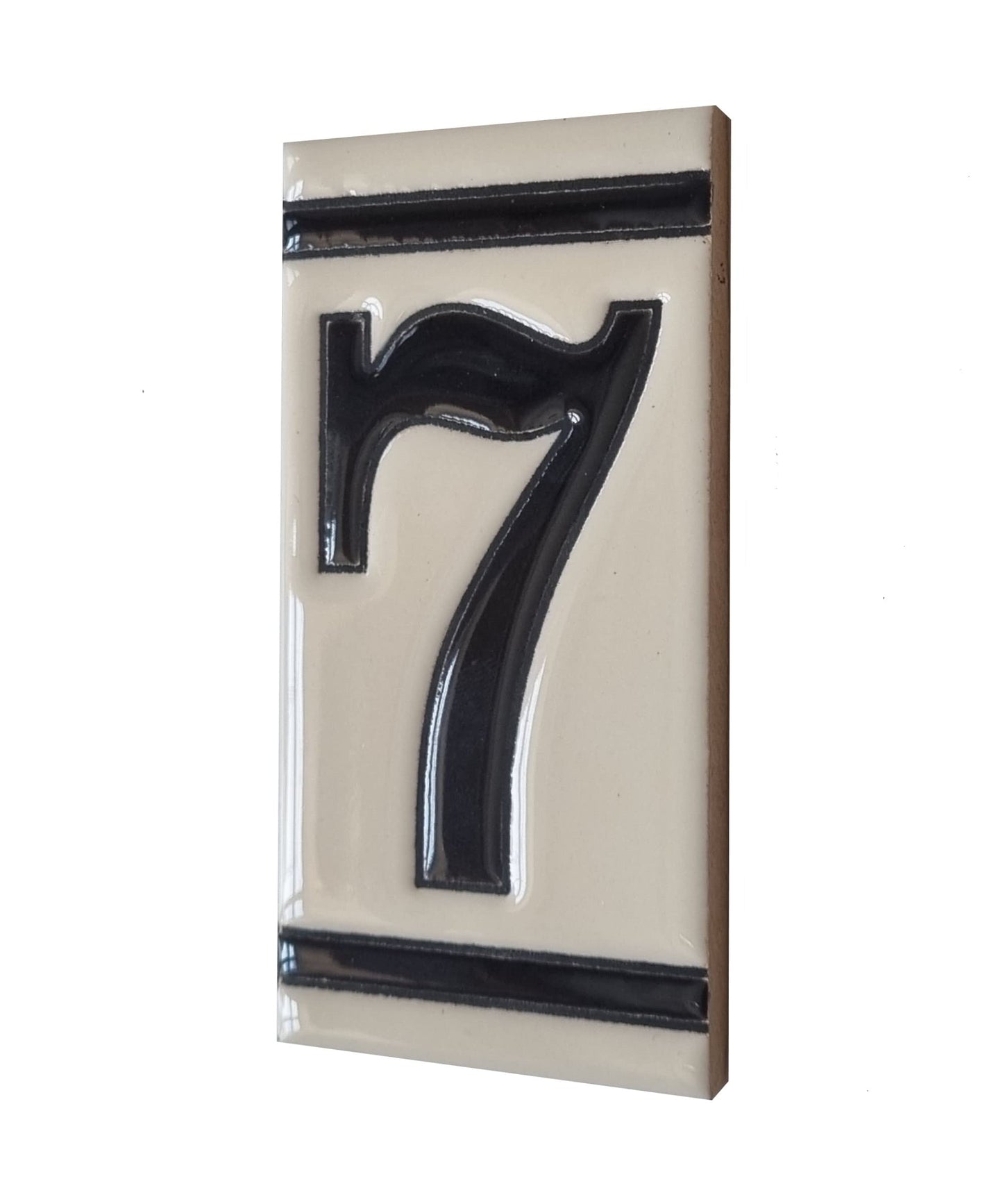 French White Classic Hand-Painted House Number Tiles 4.3' x 2.2' 11 x 5.5cm & Optional Metal Frames