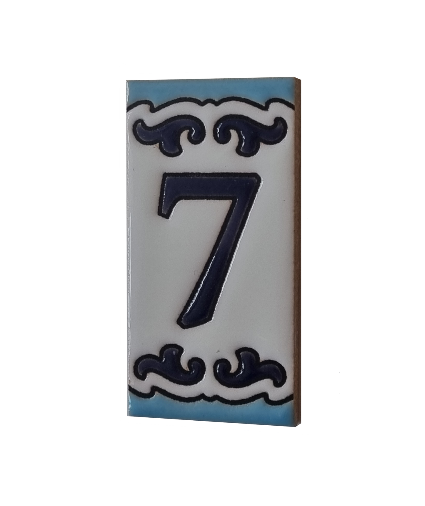Spanish Hand-Painted Ceramic House Number Tiles | MD-02 | 7.5x3.7cm