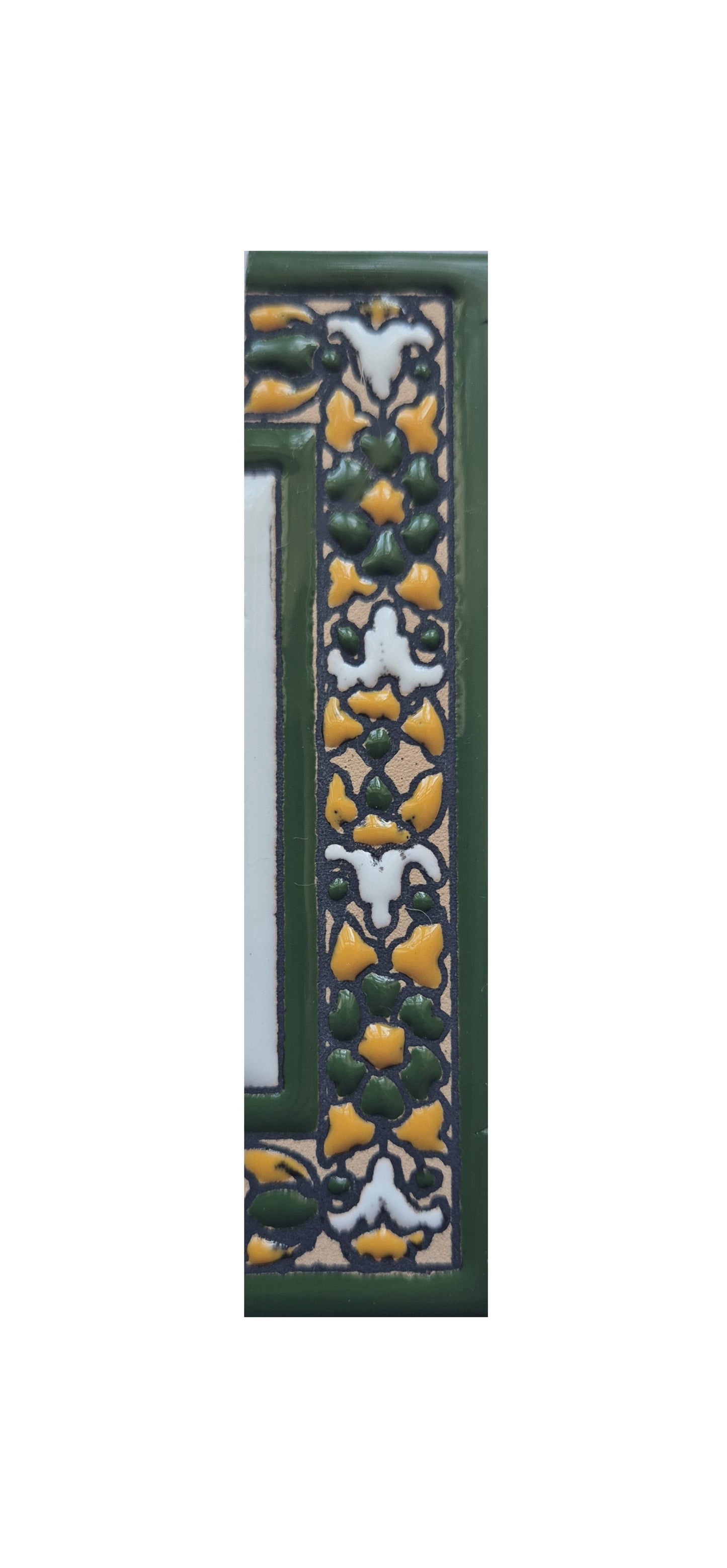 Floral Seville Hand-painted Ceramic Number Tiles 11 x 5.5 cm & Metal Frames