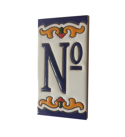 Spanish Malaga Ceramic House Number Tiles 11 x 5.5cm