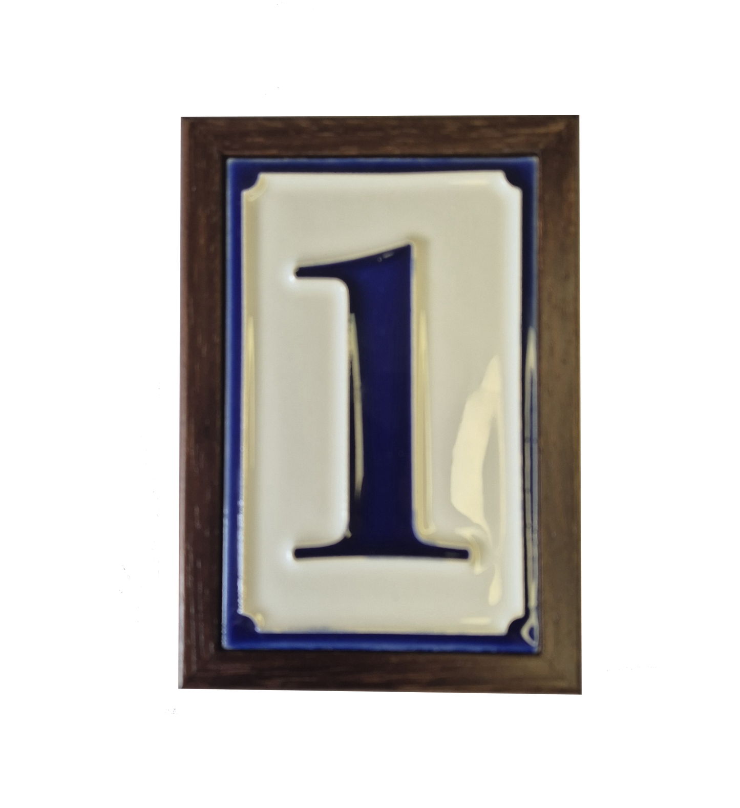 Hand-painted Italian-styled Blue and White Ceramic Custom House Address Numbers Tiles 11 x7 cm