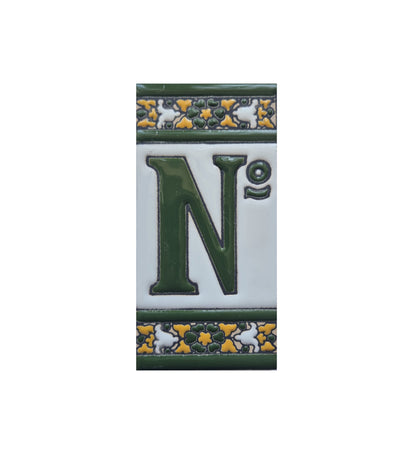 Floral Seville Hand-painted Ceramic Number Tiles 11 x 5.5 cm & Metal Frames