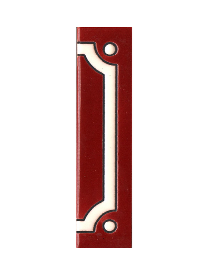 Hand-Painted French Designed Red Number Tiles 4.3' x 2.2' 11 x 5.5cm & Optional Metal Frames